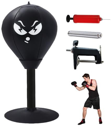 WIYETY Saco de boxeo de escritorio de escritorio, saco de boxeo con ventosas fuertes y abrazadera de mesa, pelota de punching para oficina, para aliviar el estrés, pelota de punching de pie, regalos