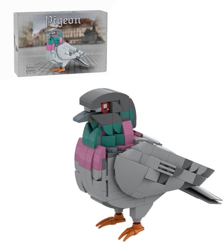 XKlemBauklode Feral Pigeon MOC-208738 Lot de 255 blocs de construction réalistes avec design détaillé, modèle d'oiseau de collection pour affichage, MOC-208738