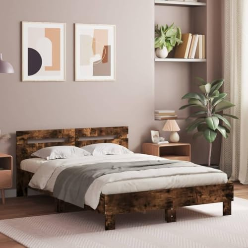 Frdhee Letto per pallet, letto per camera da letto, cameretta dei bambini, struttura del letto con testiera, legno 120 x 200 cm