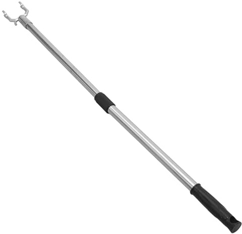 SOESFOUFU Asta Telescopica per Stendibiancheria in Acciaio Inox Regolabile 56-91 Cm, Palo per Abiti con Forcella in Lega, Supporto per Armadio Multifunzione per Asciugatura e Organizzazione