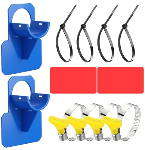 Soporte para Manguera de Piscina, 2 Piezas Soportes para Tubos de Piscina, Apto para 30-37 mm, para piscina, bañera, Accesorios para Piscina (Azul)