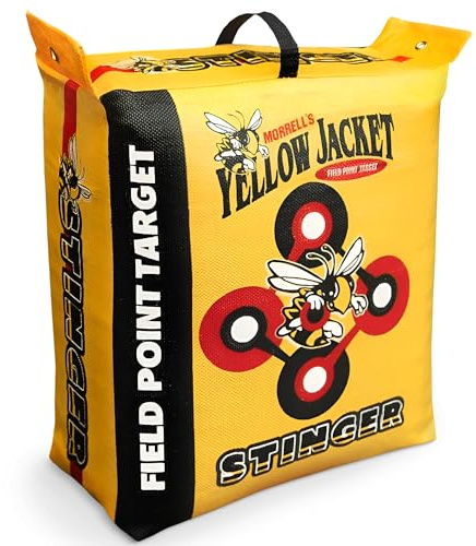 Morrell Yellow Jacket Stinger, Field Point Archery Target with 2 Shooting Sides & 10 Bullseyes - Portable Backyard Hunting Practice Bag with E-Z Tote Carrying Handle & Easy Arrow Removal