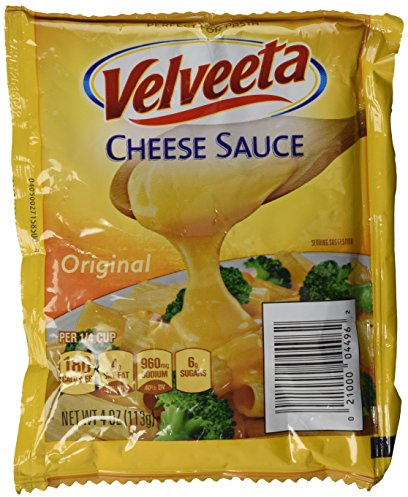 New Lot of 4 VELVEETA Toppers Cheese Sauce Pouch (Four -1/4 lb. pouches)- Use for Veggies, Chips, Fondue, Pasta, & More!