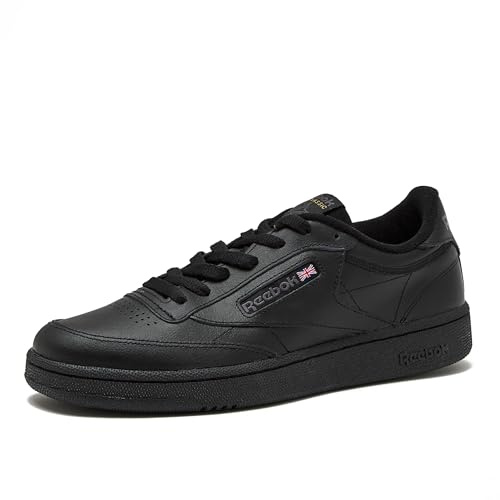 Reebok Club C 85 Mens Tennis Shoes, Casual Fashion White Sneakers for Men, Int-Black/Charcoal, 10