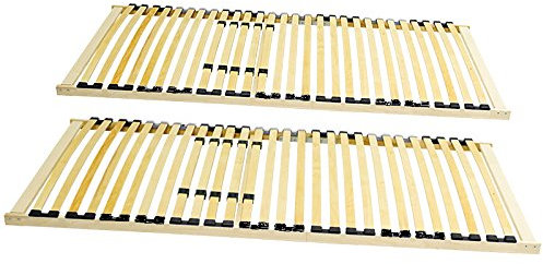 2 x Lattenrost XXL 90x200 cm Big Size extra stabil bis 200 kg belastbar, Partnerset 180x200 cm, für alle Matratzentypen, durchgehende Seitenholme, DIY Selbstmontage