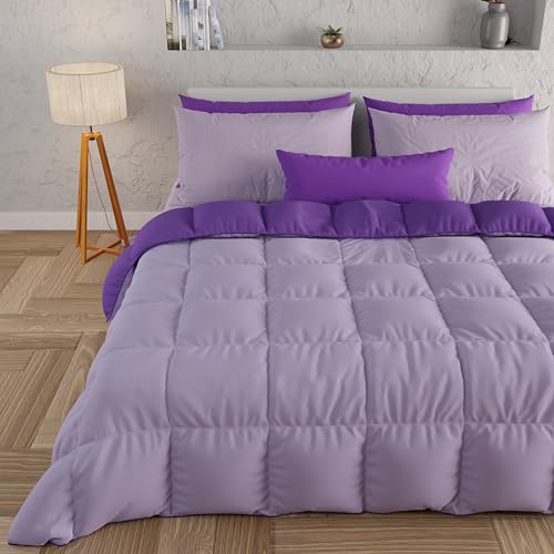 PETTI ARTIGIANI ITALIANI Reversible, Nórdico de Microfibra, Antialérgico, 100% Made in Italy, Microfiber, Fucsia, Cama 120 (Edredón 220 x 260)