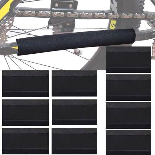 Quixotical 10 Stück Fahrradrahmen Beschützer, Universal Chain Strebenschutz, Fahrrad Kettenstrebenschutz, Kettenschutz Fahrrad, für Schützt Fahrradkette und Rahmen(Schwarz)