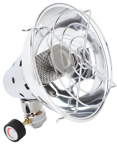 Calentador de Gas Portátil para Camping, Barbacoas y Pesca, con Potencia Ajustable, Compacto y Ligero