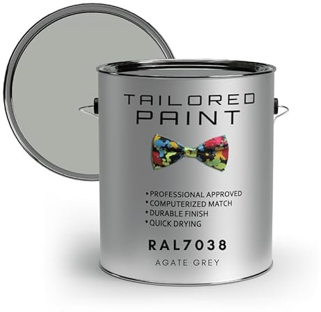 Tailored Paint Vernice su misura per porte e finestre in PVC 1K a pennello o spray su finitura satinata RAL7038, grigio agata, barattolo da 250 ml