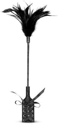 Feather Tickler 16 inch Perfect for Couples Cosplay Tickling Feather Role Play Cosplay Black Faux Leather Adult Tickler