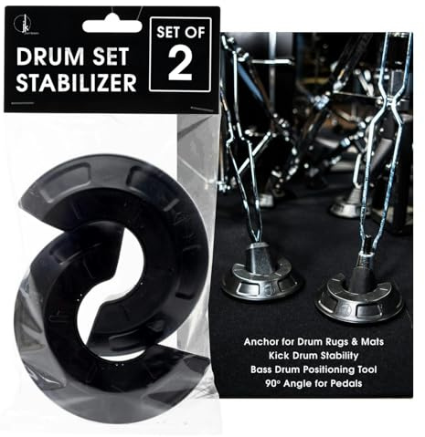 JK DRUMPLATES 2-Pack Drum Hooves | Stabilize Your Drumset | Non-Slip Drum Accessories | Compatible with Kick Drums, Bass Drums, Pedals | Anchor for Drum Rugs & Mats | Ø4,17 in x 0,98 in