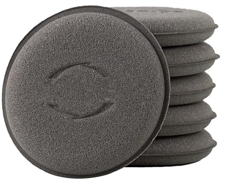 SEABABOO Éponge De Polissage De Voiture 6 Pièces Tampon Applicateur Voiture Éponge À Polir À La Main en Microfibre pour Voiture Verre Polissage Cirage Soin du Cuir (Éponge à polir 10.5 x 2 CM)