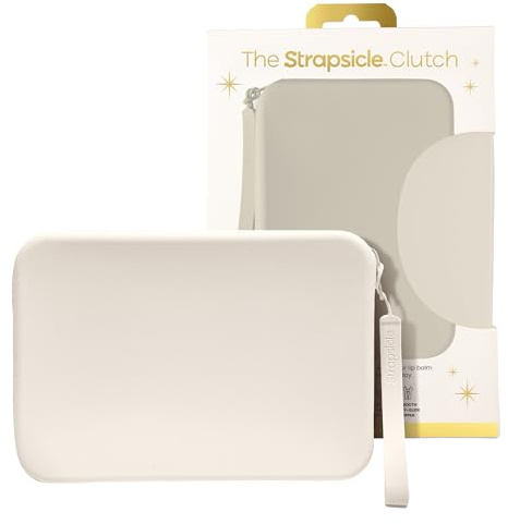Strapsicle Silicone Clutch for Kindle & E-Readers - Multi-Purpose Bag for Phone, Wallet & Keys - Fits 6'' Kindles, Kobos, Nook, 6.8 Paperwhite, iPad Mini 6 - Anti-Dust Coating - Eggnog