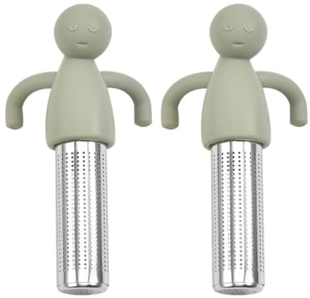 WeddHuis 2 Pezzi Infusore Tè 304 Acciaio Inox Teefilter con Manico Tea Sieb Tea Ei Teesieb Tazza Filtro Fine Mesh per Tè Sfuso Caffè Spezie (grigio)