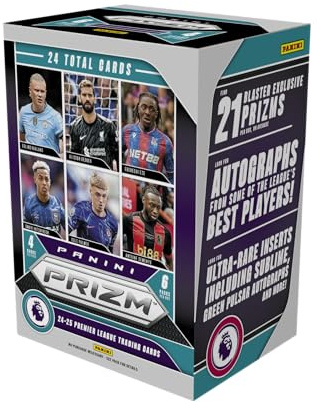 2024–25 Panini Prizm Premier League Blaster Box – EPL Soccer Trading Cards – Includes Blaster Exclusive Prizms, Rookies & Inserts – Official Panini Retail Set