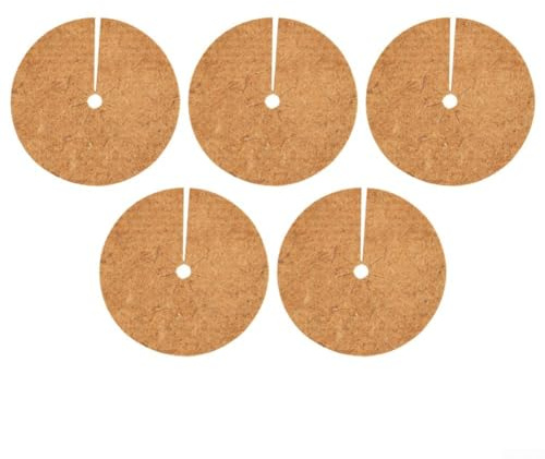 HEBEOT 10Pcs Coconut Coir Mat, Coconut Mulching Discs Plant Winter Cold Protection Coconuts Fiber Mat For Newly Planted Trees Shrubs