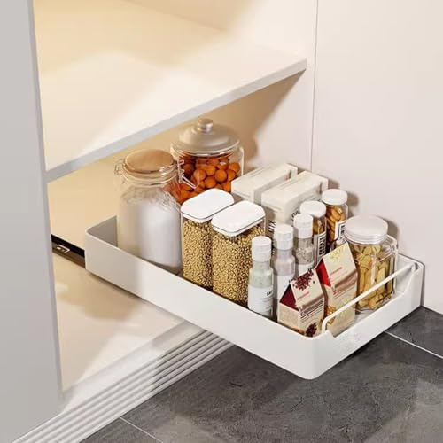 Niwugady Cassetto telescopico con colla, organizer espandibile per armadi, cassetti, per casa, cucina, bagno, soggiorno, 43 x 25 x 7 cm, bianco