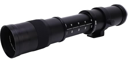 VBESTLIFE 420-800mm F8.3 Telezoomobjektiv för EF EF-S Mount-kameror, Manuellt Fokuslins med MC-beläggningar med Flera Lager (Svart)