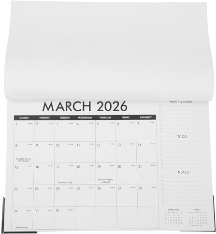 POPETPOP Calendrier Mural Mois Minimaliste Planificateur Mensuel Suspendu Calendrier Papier Résistant pour Bureau Maison et École Suivi Vacances Internationales