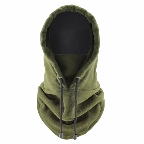 ATSNOSH Cagoule en Polaire Thermique, Balaclava Chapeau pour Homme Femme, Skimask, Chaud Capuche, Taille Unique, Cache-Cou, Cagoule de Ski, Moto, Coupe-Vent, Thermique (Vert Militaire)