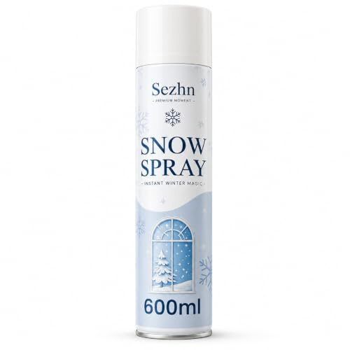 SEZHN Snow Spray 600ml, Snow Spray Window | Snow Spray for Christmas Tree, Indoor & Outdoor Festive Winter Decor