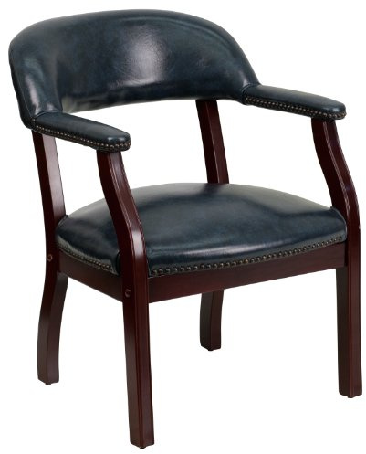Flash Furniture Diamond Navy Vinyl Luxurious Conference Chair with Accent Nail Trim