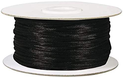 Rayher Cordón negro, 50 m, 2 mm ø, nailon, bisutería y manualidades, 5137501