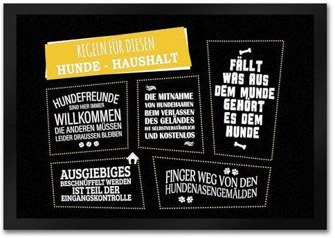 trendaffe - Regeln Hunde-Haushalt Fußmatte mit Motiv