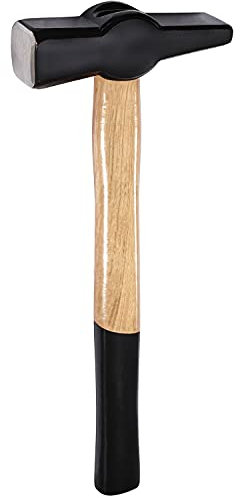 Schmiedehammer 0000811-1500 Ingenieur-Bohrhammer, handgefertigt, Messerherstellung, Metallarbeiten, Schmiedewerkzeug, schwedisches Muster, rundes quadratisches Gesicht, Kreuz, Holzgriff (1500 g)