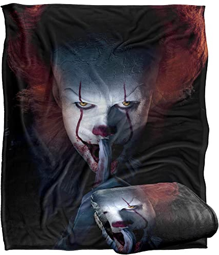 It Pennywise Shhhhh Plaid Ultra Doux au Toucher Soyeux – 152 x 127 cm