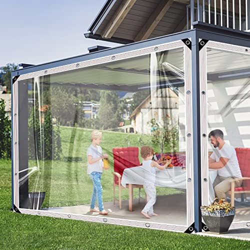 Bâche Transparente d'extérieur, Bâche PVC avec Oeillets pour la Protection des Plantes, pour balcons, Jardins, gazebos et Meubles d'extérieur, 2x2m