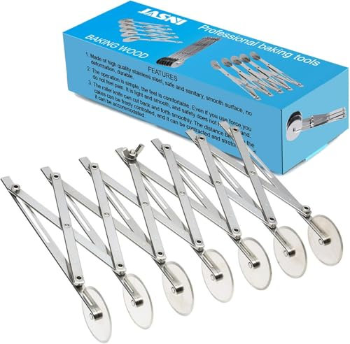 Tagliapizza in acciaio inox per uso alimentare, multi-rotella, divisore per impasto, coltello da pasticceria (7, ruota)