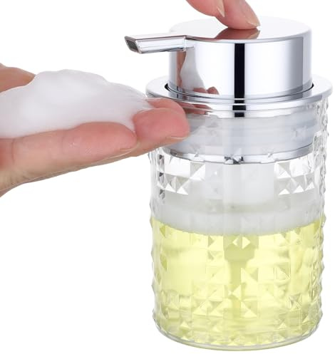 Segbeauty Dispensador Jabon Baño, 1 Pieza 300ml Dispensador Jabon Espuma, Botellas Plastico con Bomba de Espuma, Reutilizable, para Baño, Cocina (Transparente)