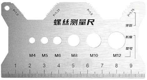 Calibro per Bulloni, Misuratore Per Filettatura Bulloni In Acciaio Inossidabile, Calibro Viti Portatile a Doppia Faccia per Riparazioni, Gioielli, Falegnameria, Orologi, Elettronica e Laboratori