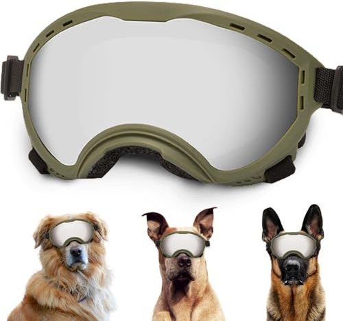 Dog Sunglasses with Adjustable Strap, UV Protection, Winproof Puppy Sunglasses, Suitable for Dogs Eyes Protection,Soft Dogs Goggles