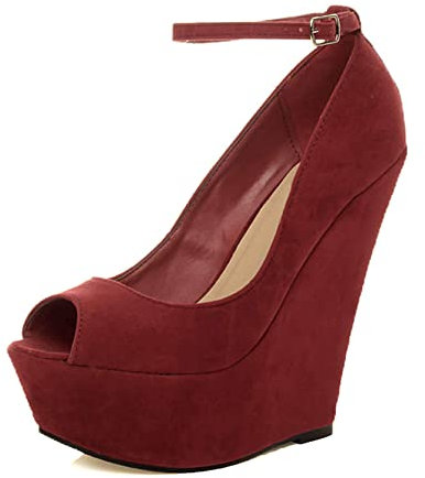AJVANI high Heel Platform Wedge Peeptoe Ankle Strap Party Size 6 39