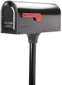 ARCHITECTURAL MAILBOXES 7680B-10 MB1 Kit de Montage pour boîte aux Lettres et poteaux encastrés dans Le Sol, Noir, M