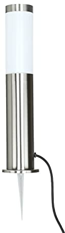 Lampadaire en acier inoxydable argenté IP44 jardin entrée H:45 cm GU10 moderne luminaire de chemin non-éblouissant extérieur BRIGHTON