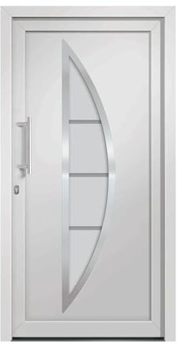 vidaXL Porta di Ingresso con Accessori Sicurezza Eleganza Entrata Casa Edifici Soglia Alluminio Rinforzi e Anima in Acciaio Bianca 108x208 cm