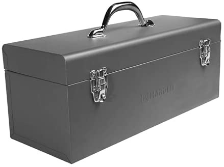 Edward Tools 17 Metal ToolBox - Heavy Duty Portable Tool Box with Organizer Tray and Handle - Solid Metal Locking Latches - Scratch Resistant Finish