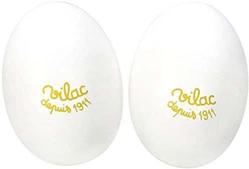 VILAC - Jeux et Jouets - Instrument de musique - Paire de Maracas Œuf - Sens du rythme - Jeu pour Enfants dès 3 ans - Blanc - 8377