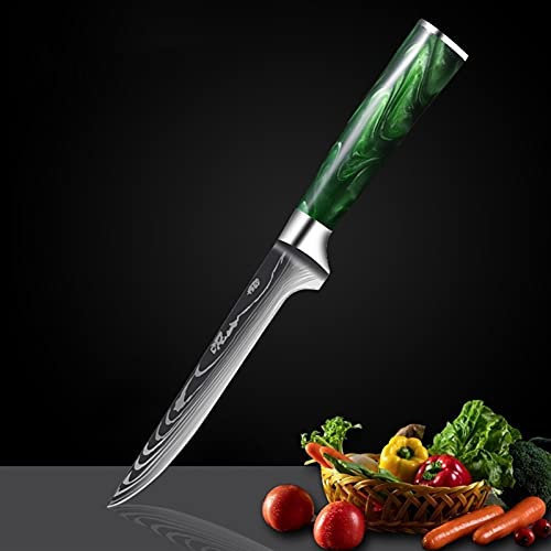 DZCP Coltello da Cucina Damasco Laser Chef Knife Giapponese Coltello Cottura Chef Knife Carne Affettatura Coltello Sashimi Twosun Coltello Green Ramoscello Strumenti di Cottura (Color : Boning Knife)