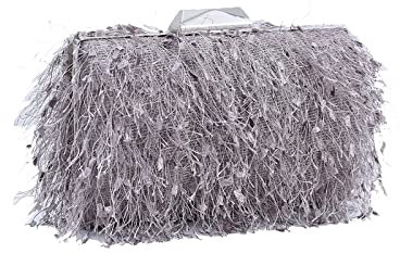 CORIOS Damen Abendtasche Kleine Clutch Abnehmbarer Kette Tasche Hochzeit Braut Handtasche Portemonnaie Tasche Schultertasche Elegante Umhängetasche für Hochzeit Abendparty Tanzparty Hellgrau
