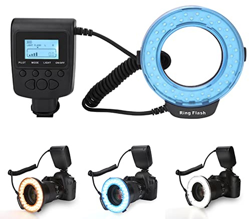 LED-ringljuskamera Blixtljusring Bärbar 48 LED-ringblixtljus Linsadapterringar Kit för SLR-kamera