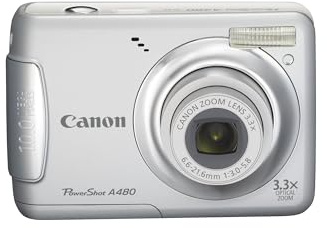 Canon PowerShot A480 10.0 Megapixel Digital Camera with 3.3x Optical Zoom and 2.5-inch LCD Silver (Renewed)
