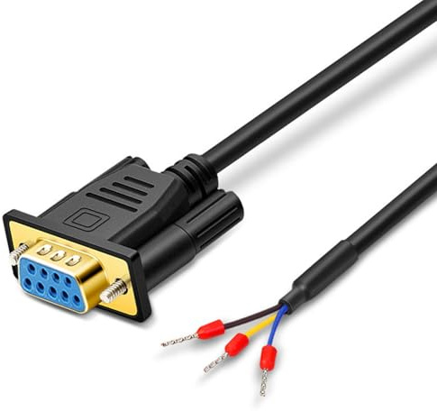 RIKYJIC Vergoldetes DB9 RS232 gerades serielles Kabel mit RXD TXD GND-Klemmen (einzelne Buchse, 1 Meter)