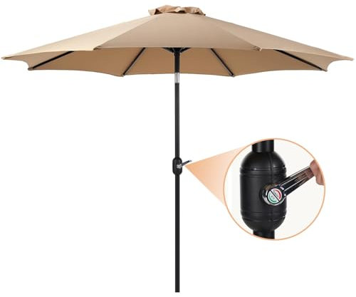 DUMOS Sonnenschirm UV Schutz Abdeckung Kurbel Knickbar Alu Rund Balkon Terrasse Garten Balkonschirm Kurbelschirm Marktschirm