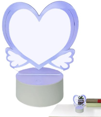 Monozoz Tableau à message LED en acrylique | Tableau d'affichage LED en acrylique 16 couleurs | Tableau à dessin lumineux effaçable à sec avec base pour l'école