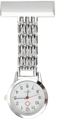 coalwop Nurses Fob Watch – Classic Easy Read Fob Watch, Analogue Quartz with Durable Alloy Case, Scratch-Resistant Glass Lens & 12-Month Battery, Polished Silver Tone for Medical Professionals