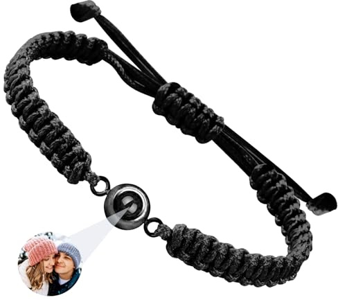 JONZIN Pulsera con Foto Personalizada-Pulseras Personalizadas con Proyección de Imagen,Pulseras Para Parejas,Regalo dia de la Madre para Madre Esposa Dama Amigo (Estilo 1)